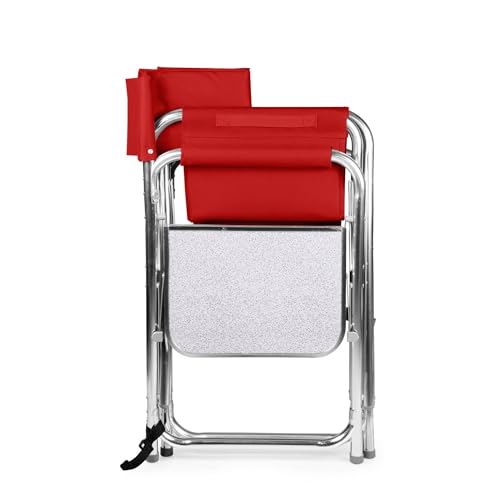 PICNIC TIME Sports Chair with Side Table, Camping Chair, Beach Chair, Camp Chair for Adults (Red)