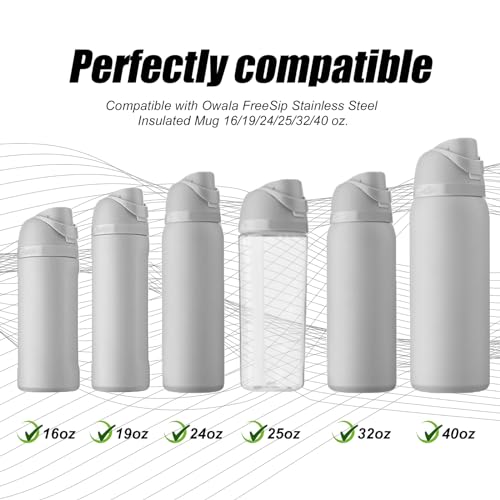 4pcs Replacement Stopper Compatible with Owala FreeSip 24oz 32oz, Water Bottle Top Lid Gasket for Owala 19/24/32/40oz Seal Bottle Cap Mouth Stopper Part Silicone Plug Accessories BPA-Free (4 Colors)