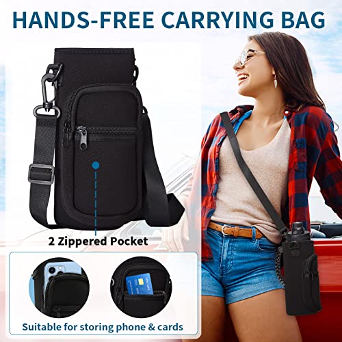 40 oz Water Bottle with Straw - Stainless Steel Water Bottles Insulated w/Auto Spout Lid, Strap Carrying Case, Paracord Handle, Silicone Boot, Triple Wall Metal Water Flask Thermo Mug Keep Cold Hot