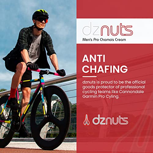 dznuts Men's Pro Chamois Cream, Anti -Chafing Cream for Saddle Sores, Chafing, Rubbing, Inner Thighs Friction for Cyclists, Runners, Triathletes - 2 Pack + Biking Socks