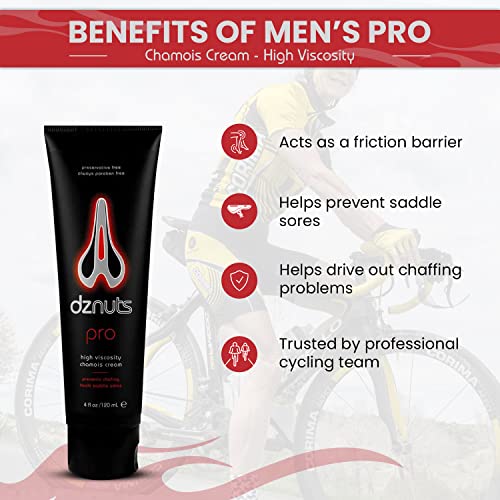 dznuts Men's Pro Chamois Cream, Anti -Chafing Cream for Saddle Sores, Chafing, Rubbing, Inner Thighs Friction for Cyclists, Runners, Triathletes - 2 Pack + Biking Socks