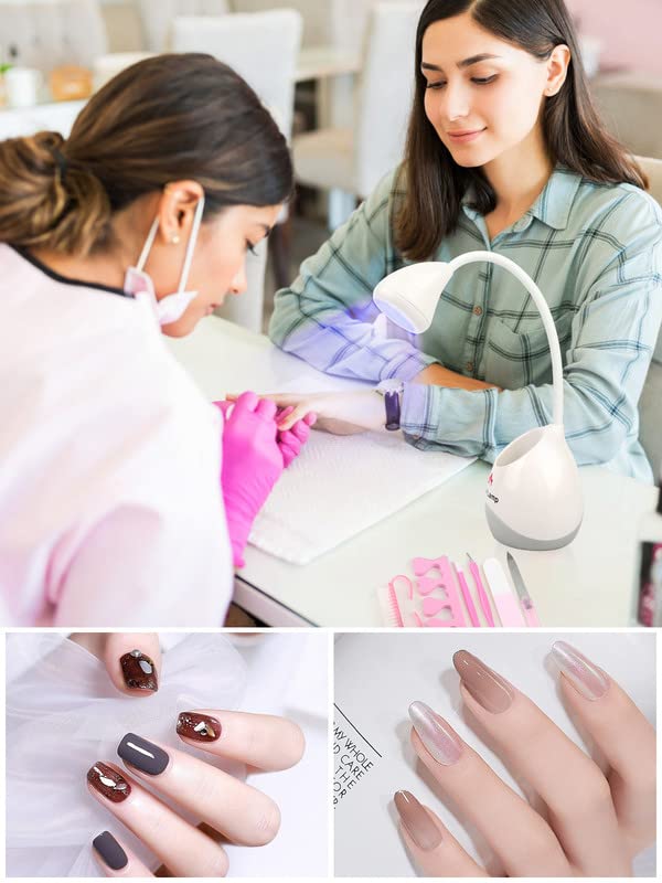 LIONVISON UV Nail Lamp, 36 W Mini Nail Dryer, Quick Drying for Nail Polish, 360° Rotating LED Gel Nail Lamp, Light Curing Lamp with Storage of Nail Accessories for Nail Studio Manicure