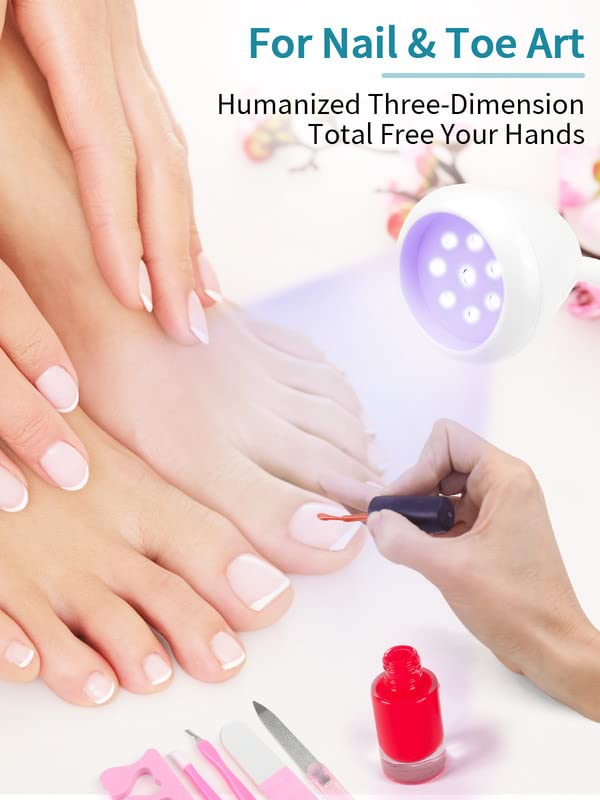 LIONVISON UV Nail Lamp, 36 W Mini Nail Dryer, Quick Drying for Nail Polish, 360° Rotating LED Gel Nail Lamp, Light Curing Lamp with Storage of Nail Accessories for Nail Studio Manicure