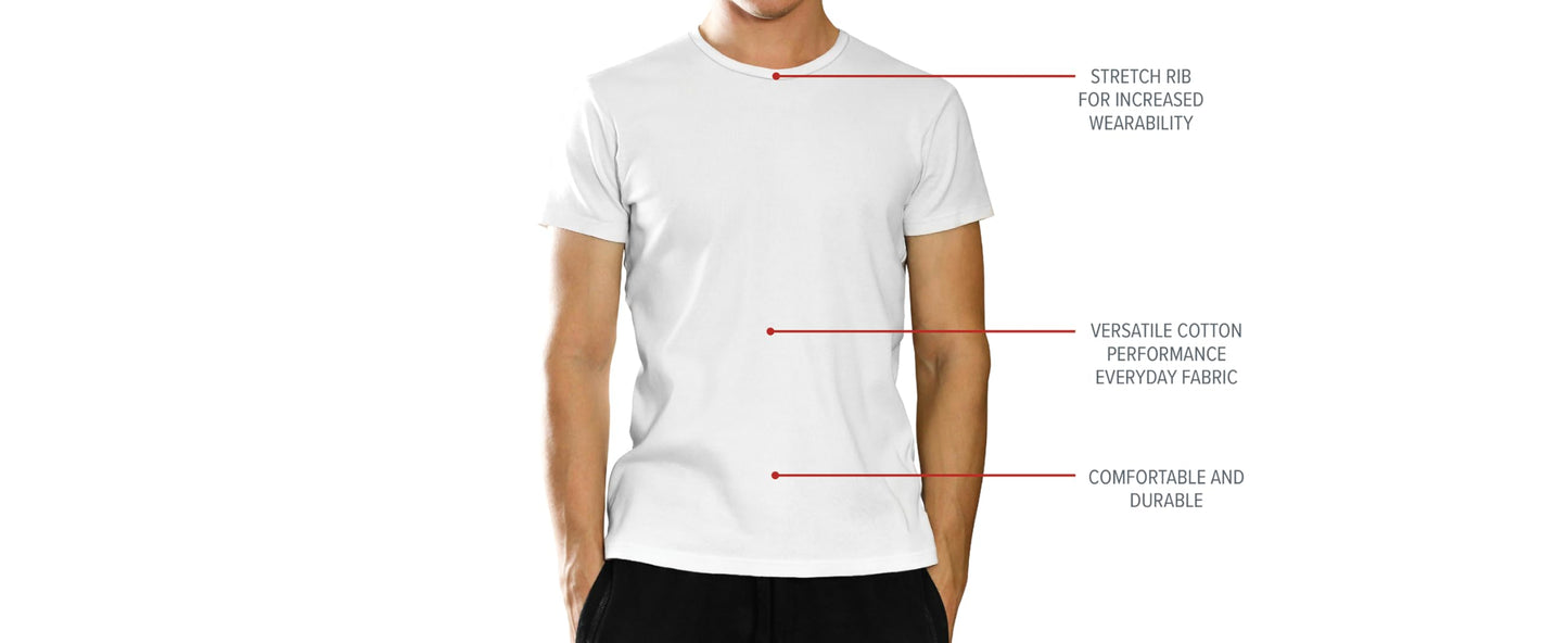 New Balance Men's Cotton Performance Crew Neck Undershirts Tag Free and Moisture-Wicking (3 Pack), Light Heather Grey/White/New Spruce, Large