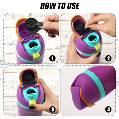 4pcs Replacement Stopper Compatible with Owala FreeSip 24oz 32oz, Water Bottle Top Lid Gasket for Owala 19/24/32/40oz Seal Bottle Cap Mouth Stopper Part Silicone Plug Accessories BPA-Free (4 Colors)