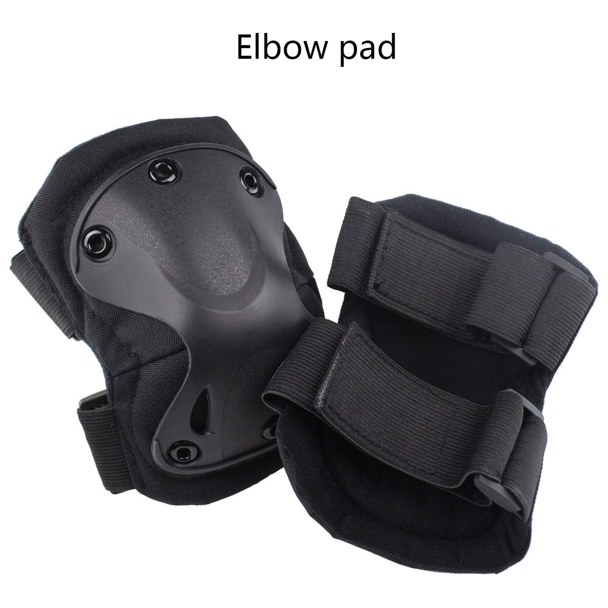 AOUTACC Tactical Combat Knee & Elbow Protective Pads Set for Outdoor CS Paintball Game Cycling Safety Skateboarding Gear Skates Knee Protection Guard Pads (Black)