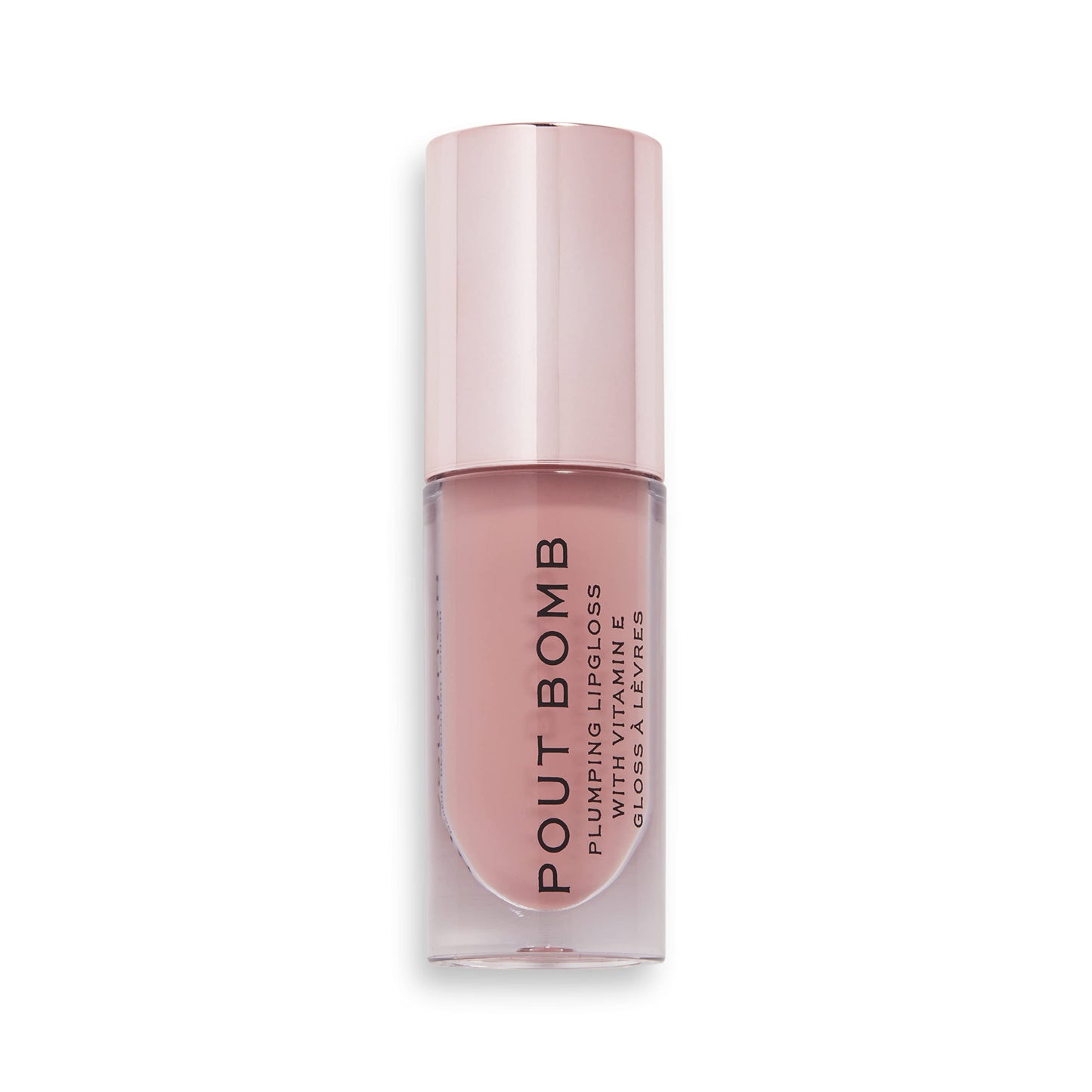 Revolution Beauty London Pout Bomb Plumping Gloss, High Shine, Rich Pigment, Soft Tingle Effect, Nude