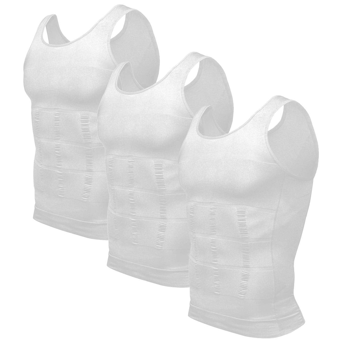 Odoland Men's Shapewear Vest Pack of 3 Tank Top Compression Shirt Compression Shirt Tummy Control Men's Body Shaper