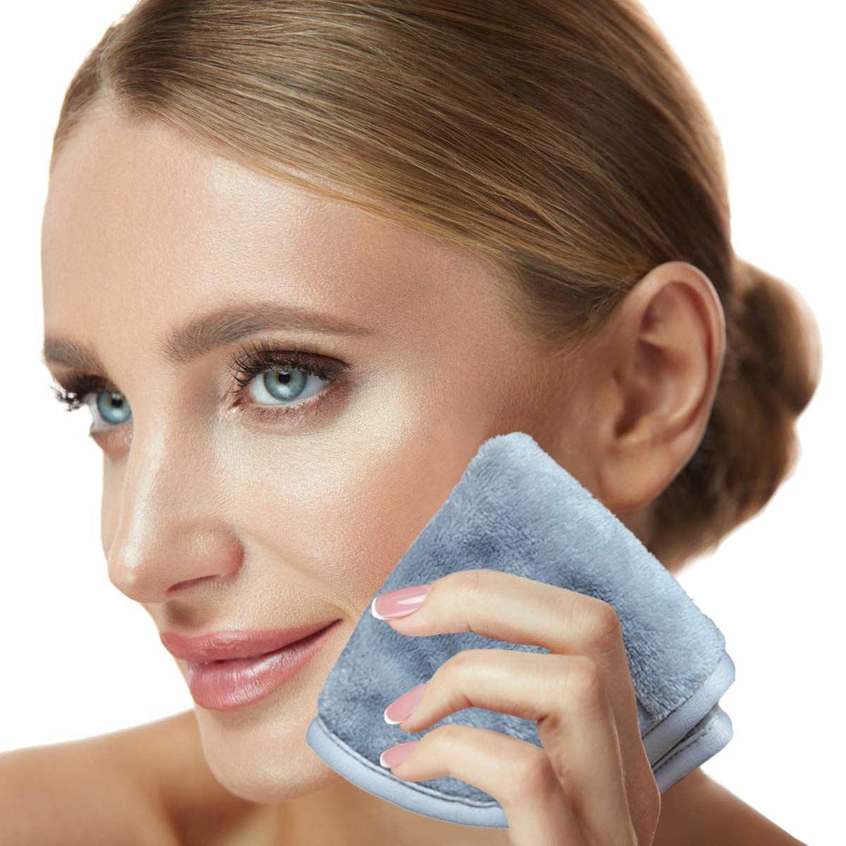 Pinowu Make-up Remover Cloth Microfibre Face Cleansing Wipes 20 x 20 cm (Pack of 4), Super Soft Chemical-Free, Washable and Reusable Face Cleansing Cloth for All Skin Types