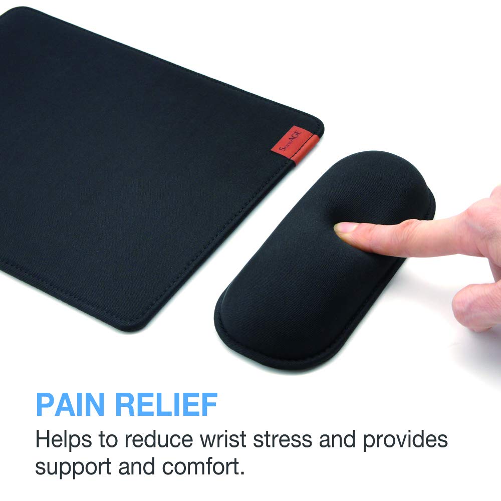 SenseAGE Detachable Ergonomic Mouse Pad with Wrist Support, Adjustable Placement for Pain Relief, Non-Slip Base, for Computer & Laptop, Office Desk Accessories, 9.7 x 7.3 in (Dark Grey)