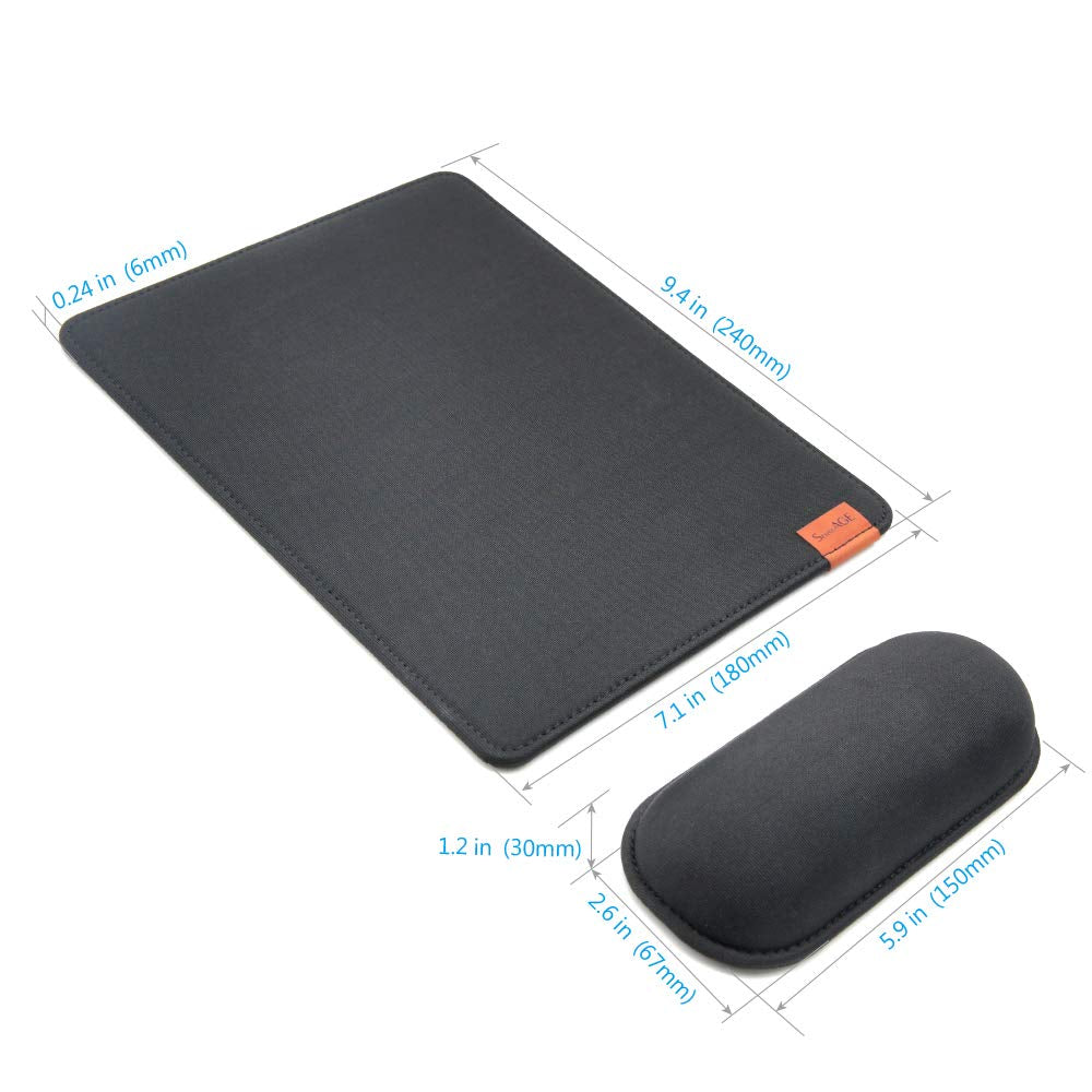 SenseAGE Detachable Ergonomic Mouse Pad with Wrist Support, Adjustable Placement for Pain Relief, Non-Slip Base, for Computer & Laptop, Office Desk Accessories, 9.7 x 7.3 in (Dark Grey)
