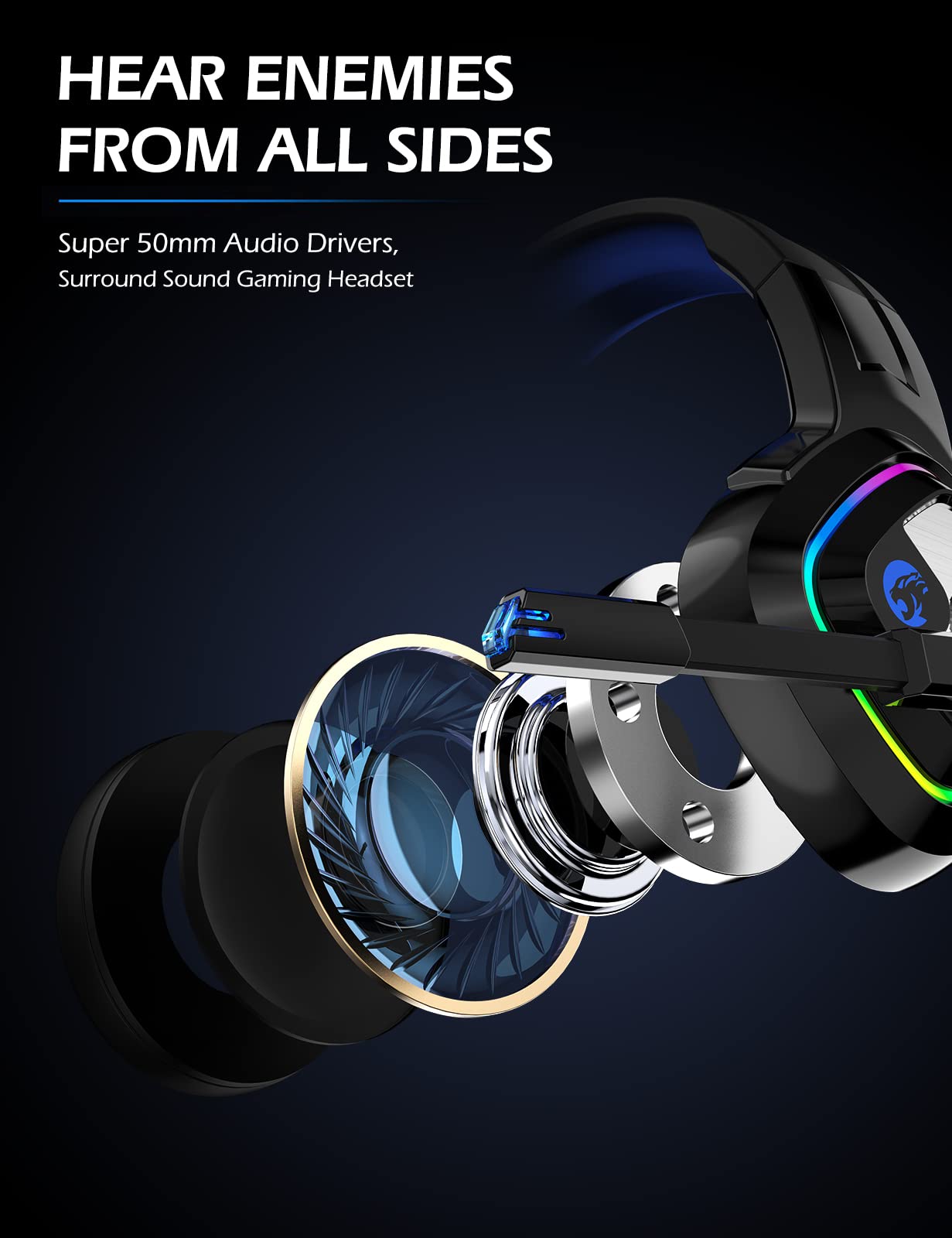 ZIUMIER Gaming Headset for PC, PS4, PS5, Xbox One, Xbox Series S/X, Switch, Noise Canceling Microphone, Stereo Surround Sound, 3.5mm Wired Gaming Headphones