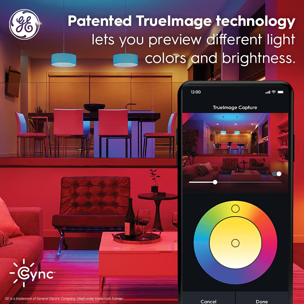 GE Cync Smart LED Strip Light, Color Changing Room Decor LED Light Strip, Works with Alexa and Google Home, Matter Compatible, LED Lights for Bedroom, Millions of Colors and White Tones, 16 Feet
