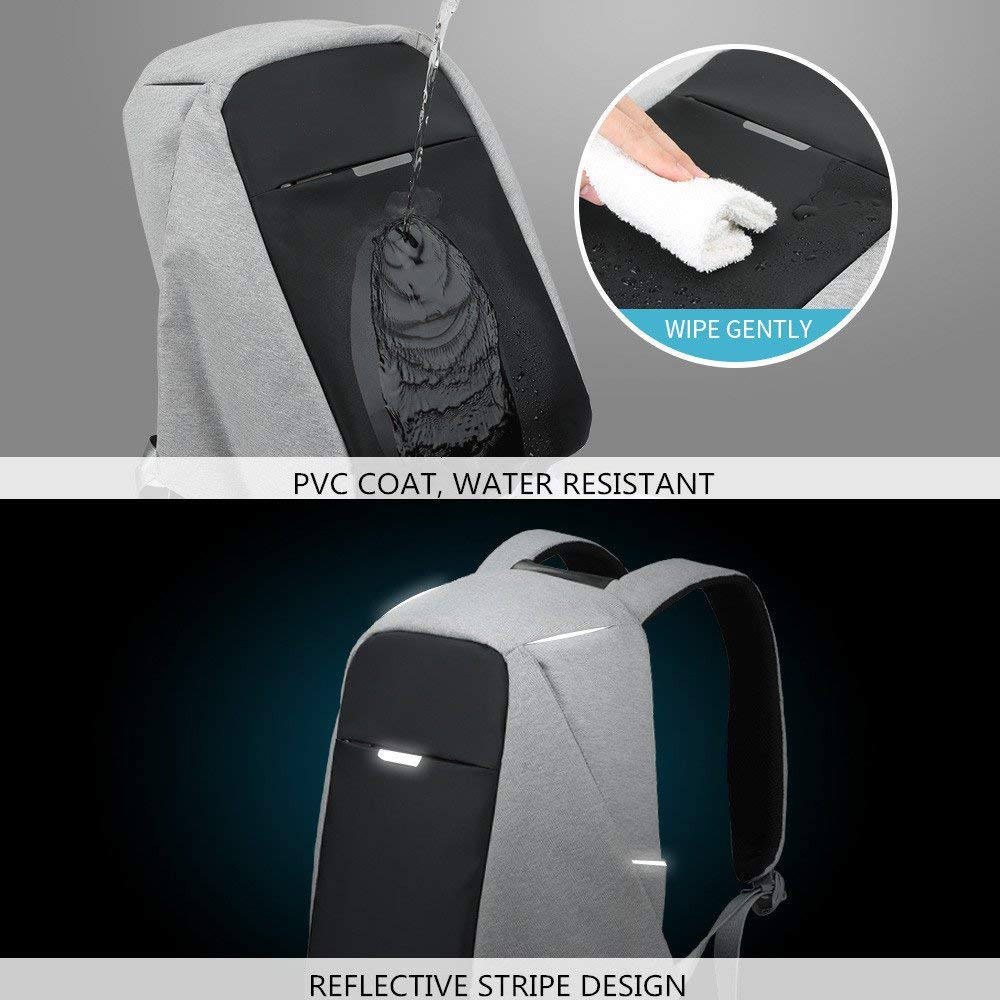 oscaurt Anti Theft Backpack 15.6 Inch Laptop Travel Backpack with Hidden Zipper and USB Charging Port Waterproof Business Computer Bag for Men & Women