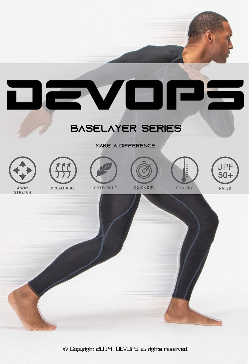 DEVOPS 3 Pack Men's Athletic Compression Shirts Sleeveless (Small, White/White/White)