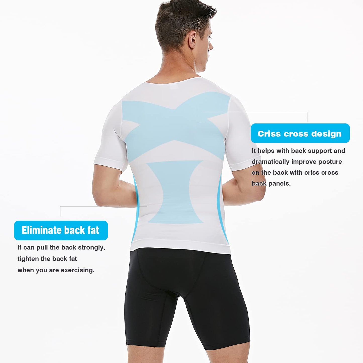 Men's Slimming Body Shaper Vest Undershirt Abs Abdomen Slim Tank Top White
