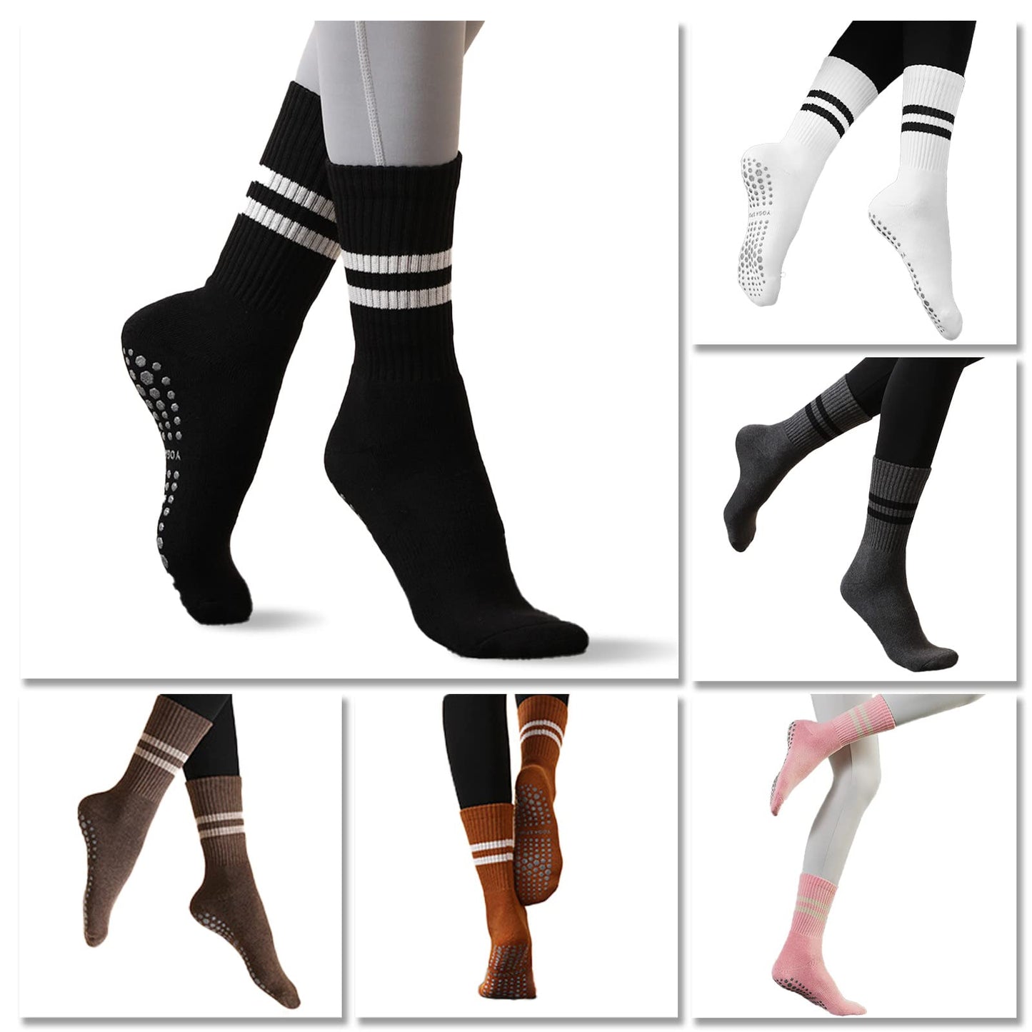 Flydo Yoga Socks Pilates for Women with Grips, Non-Slip Socks for Pilates, Barre, Ballet, Fitness,Dance, Workout