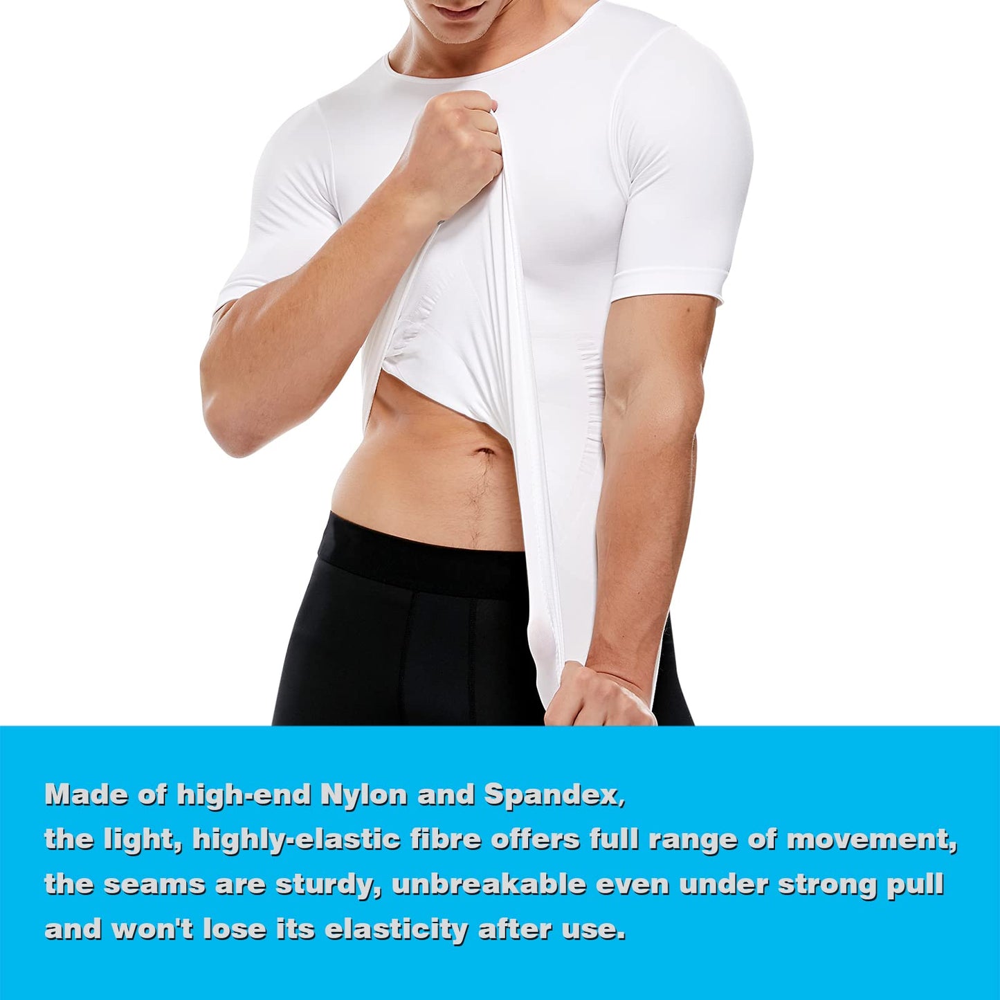 Men's Slimming Body Shaper Vest Undershirt Abs Abdomen Slim Tank Top White