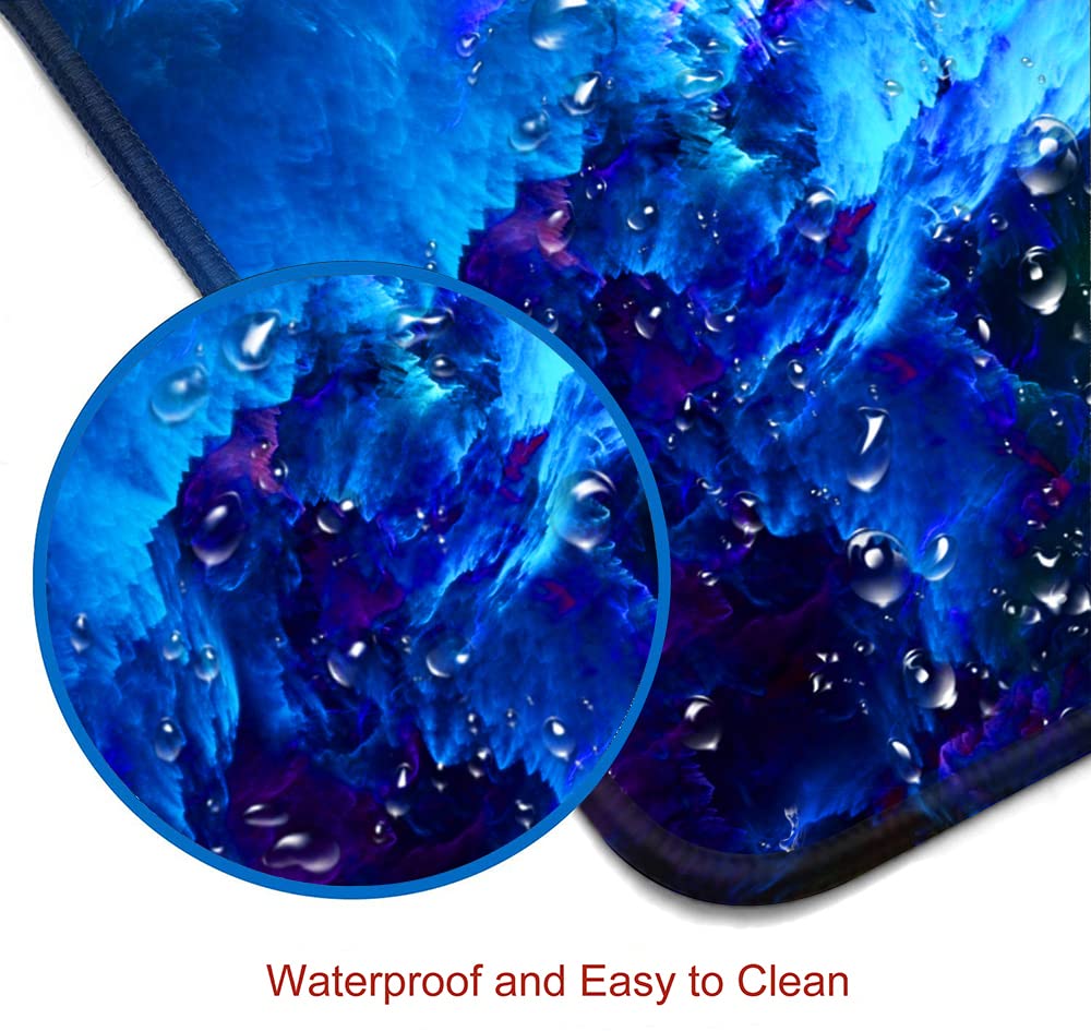 SANWUMIAN Gaming Mouse Pad, Large Non-Slip Rubber Base Mousepad, Keyboard Mouse Mat, Desk Pad with Stitched Edges, 31.5x11.8inch, Dazzling Galaxy