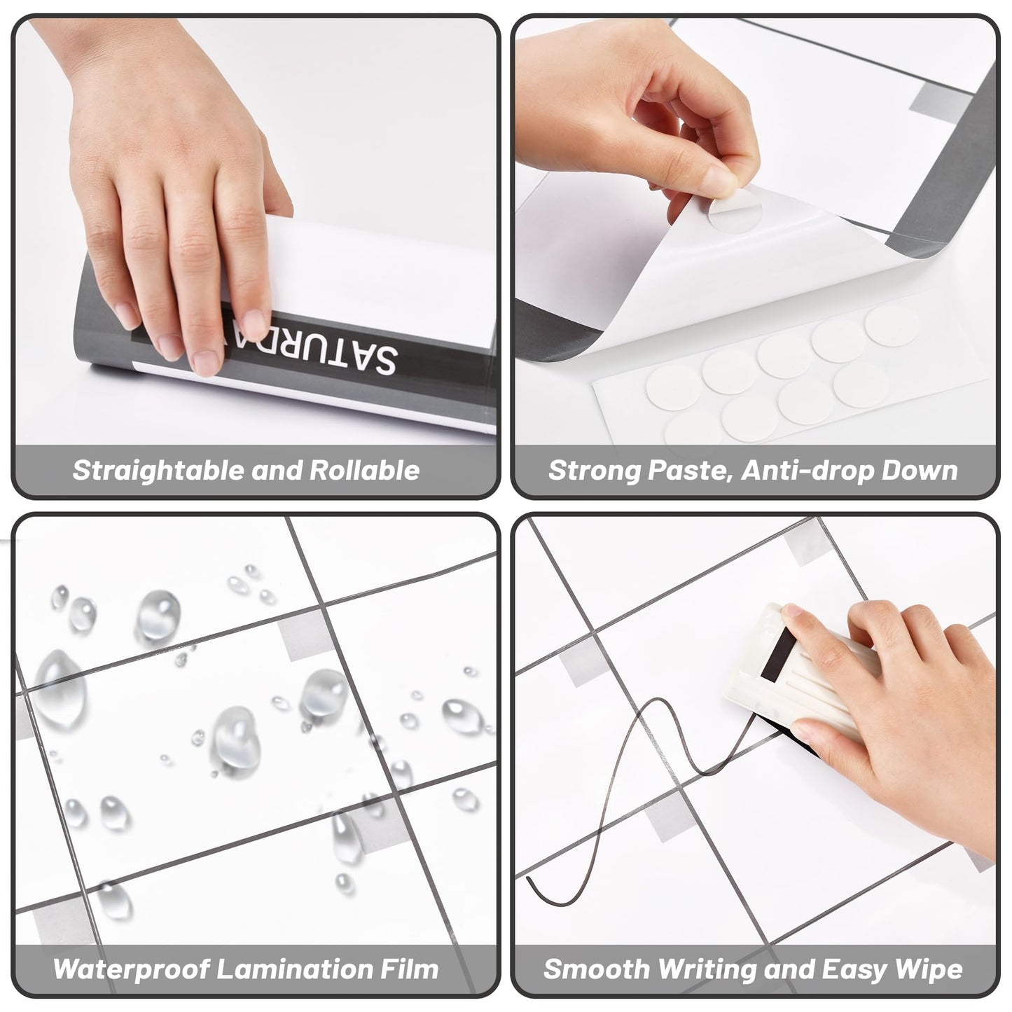 Large Dry Erase Calendar for Wall, Undated 1 Month Wall Calendar, 40" x 28" Erasable & Reusable Laminated Calendar, 10 Round Stickers, Great Layout Wall Calendar Monthly for Home Office School