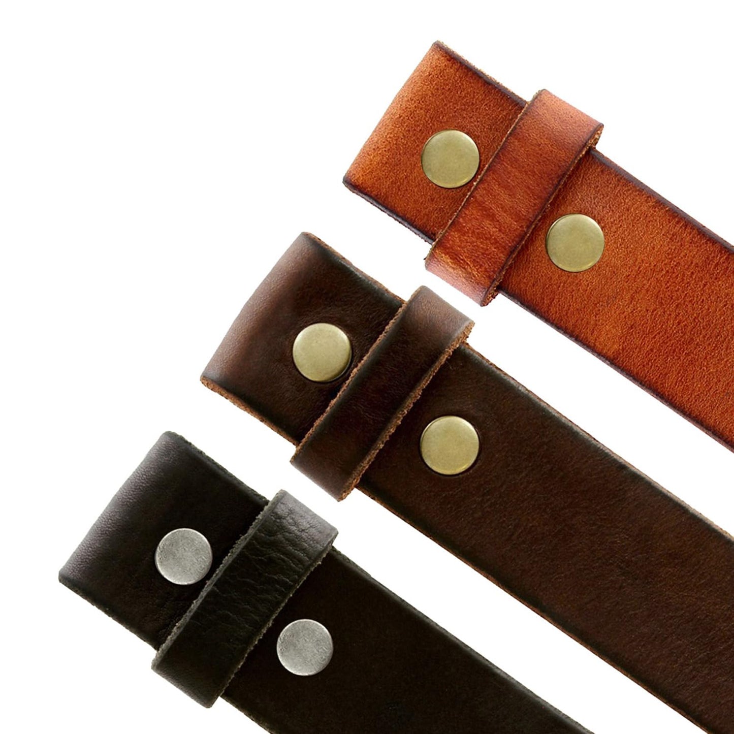 100% One-Piece Full Grain Leather Belt Strap with No Slot Hole 1-1/2"(38mm) Wide (Black, 34)