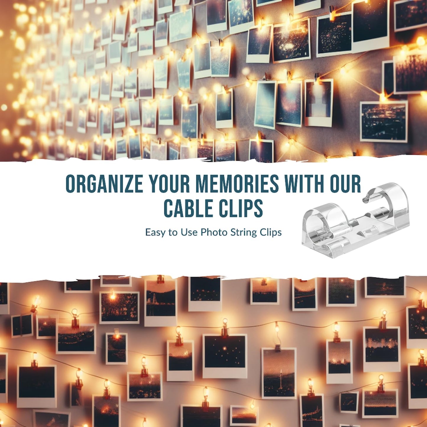 40Pcs Strong Adhesive Cable Clips with 50 Strips,Wire Clips,Cord Organizer Cable Management Finisher Wire clamp Wire Holder Cable Organizer Wire Hider for Cords Max.1/4"