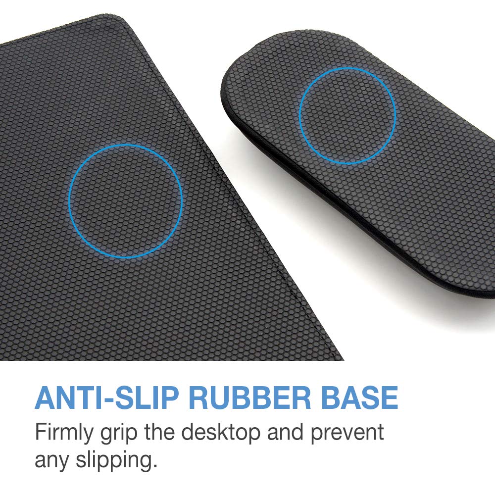 SenseAGE Detachable Ergonomic Mouse Pad with Wrist Support, Adjustable Placement for Pain Relief, Non-Slip Base, for Computer & Laptop, Office Desk Accessories, 9.7 x 7.3 in (Dark Grey)