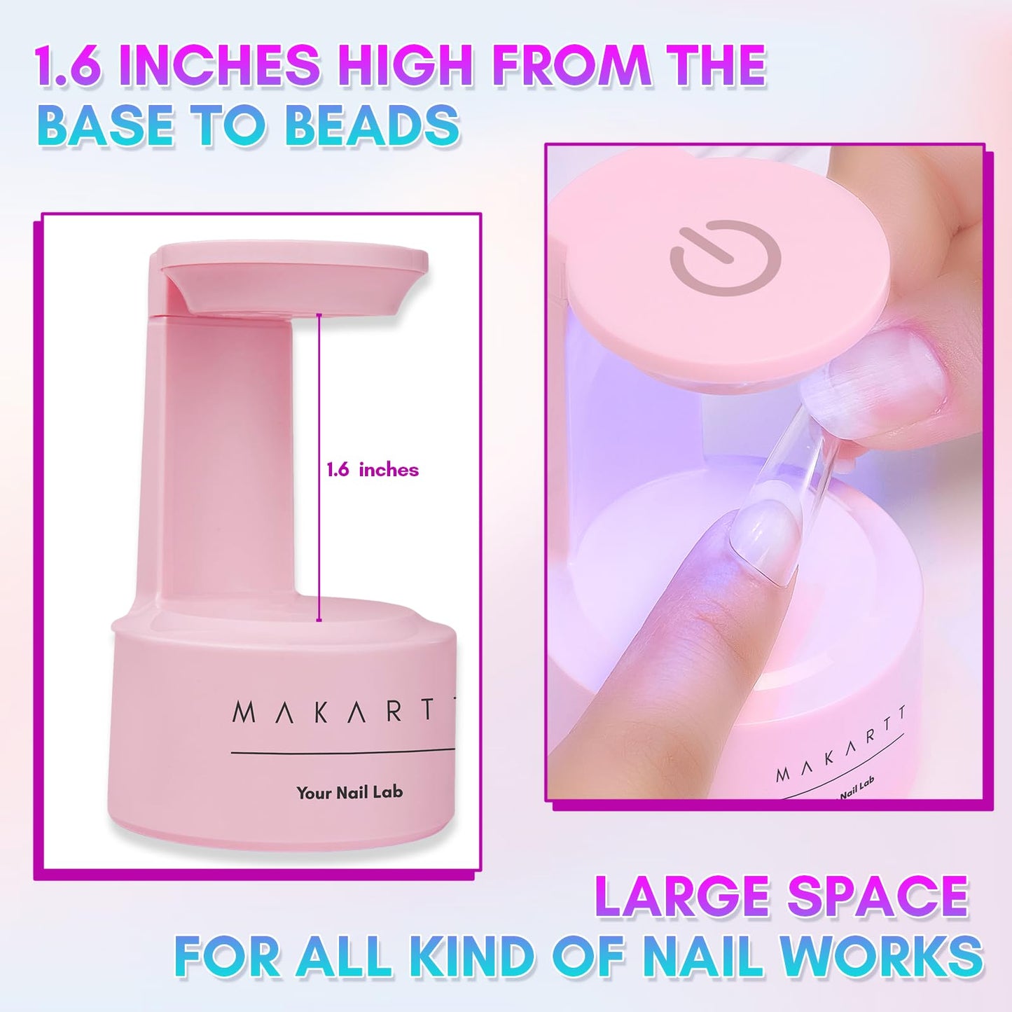 Makartt Mini UV LED Light for Nails - Innovative Lamp With Open Space for Easy Tips Extension, Art Flash Cure, Portable Dryer Travel Manicure Tool DIY at Home