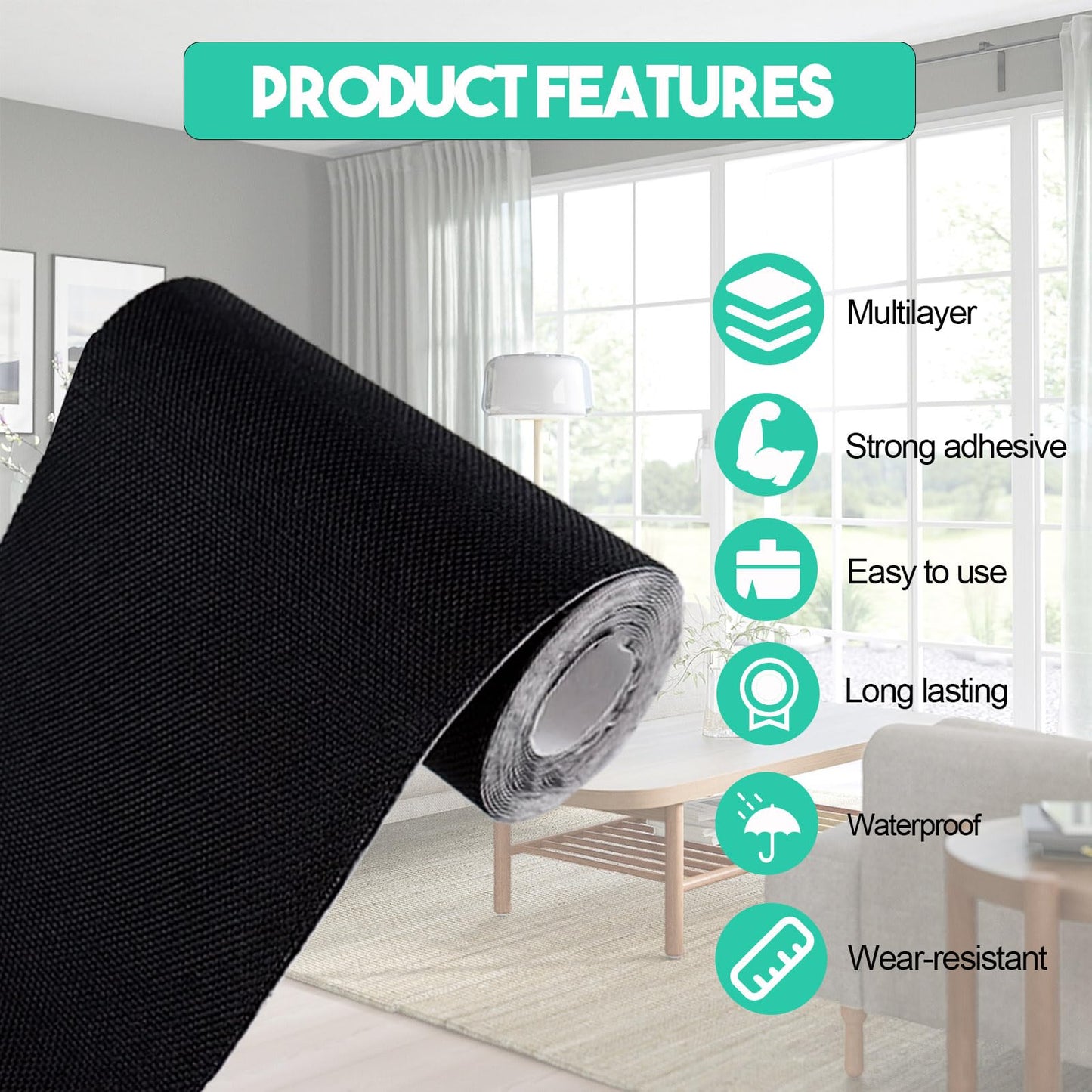 Autrends Canvas Repair Tape,Fabric Repair Patch,4×70 Inches,Outdoor Gear Patch, Waterproof,Self-Adhesive for Repairing Boat Covers,Tents,Sofas,Patio Umbrellas,Lounge Chairs,Awnings Light Grey