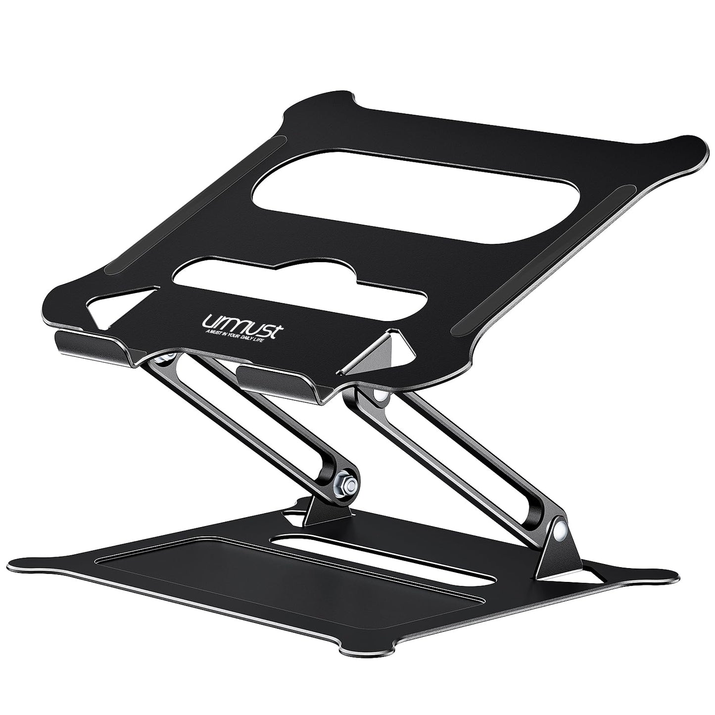 Urmust Laptop Notebook Stand Holder Adjustable Laptop Stand Portable Computer Riser Compatible with MacBook Air Pro HP Dell XPS Lenovo All Laptops 10-15.6"(Black)