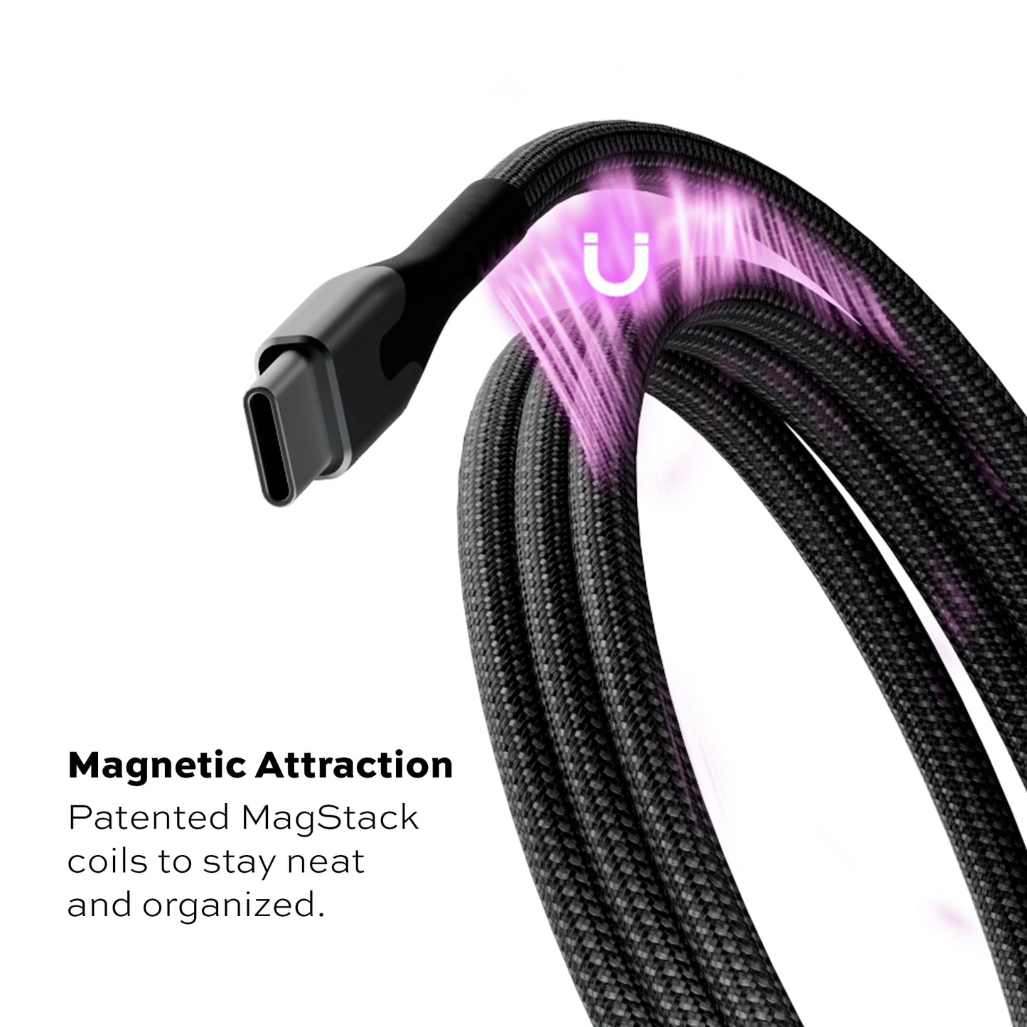 STATIK MagStack Pro USB C to USB C Cable, Clutter-Free Magnetic Type C Charger Fast Charging Cord, Magnetic Charging Cable, Compatible with iPhone 16 Pro Max, 15, Galaxy S21 S20 Ultra, 100W 6FT/2M