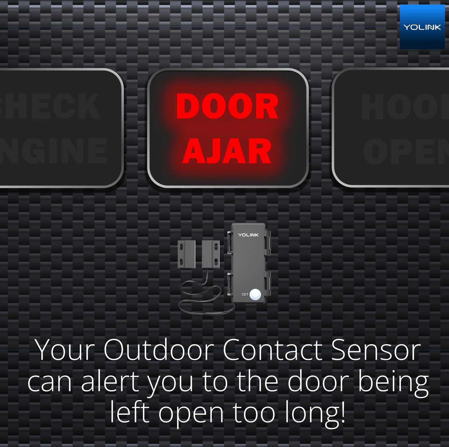 YOLINK LoRa Smart Outdoor Contact Sensor, Gate & Shed Door Sensor, Universal Contact-Closure Sensor, Email/SMS/Push Alerts, 1/4 Mile Range, Alexa, IFTTT, Home Assistant (Hub Required)