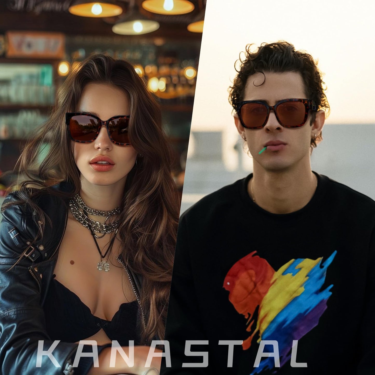 KANASTAL Over Glasses Sunglasses Polarized UV400 Protection for Women Men Oversized Shades Square Large Frame Design Fashion Trendy Accessories Tortoise Brown/Brown
