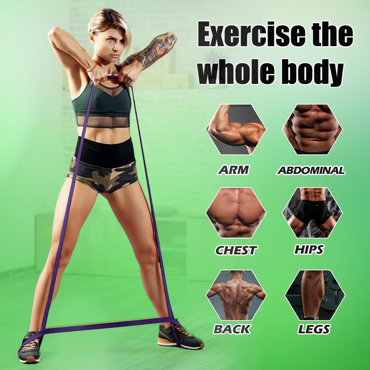 WHATAFIT Resistance Bands, Pull Up Assistance Bands, Exercise Bands, Workout Bands Set for Men and Women Home Fitness, Body Stretching, Strength Training, Physical Therapy