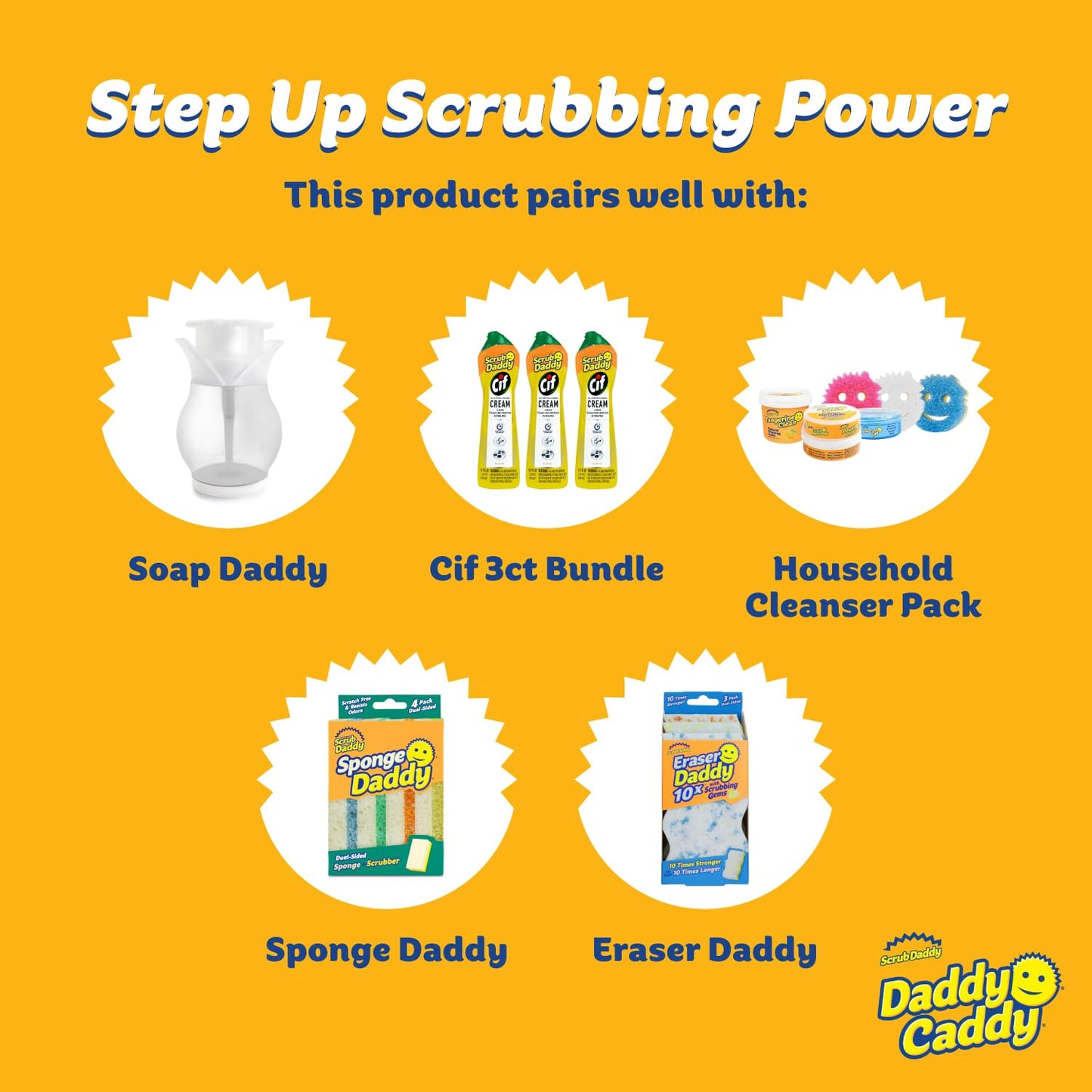 Scrub Daddy Sponge Holder Daddy Caddy - Sponge Holder for Kitchen Sink - Sponge Caddy and Kitchen Organizer with Suction Cups - Self Draining & Dishwasher Safe (1 Count)