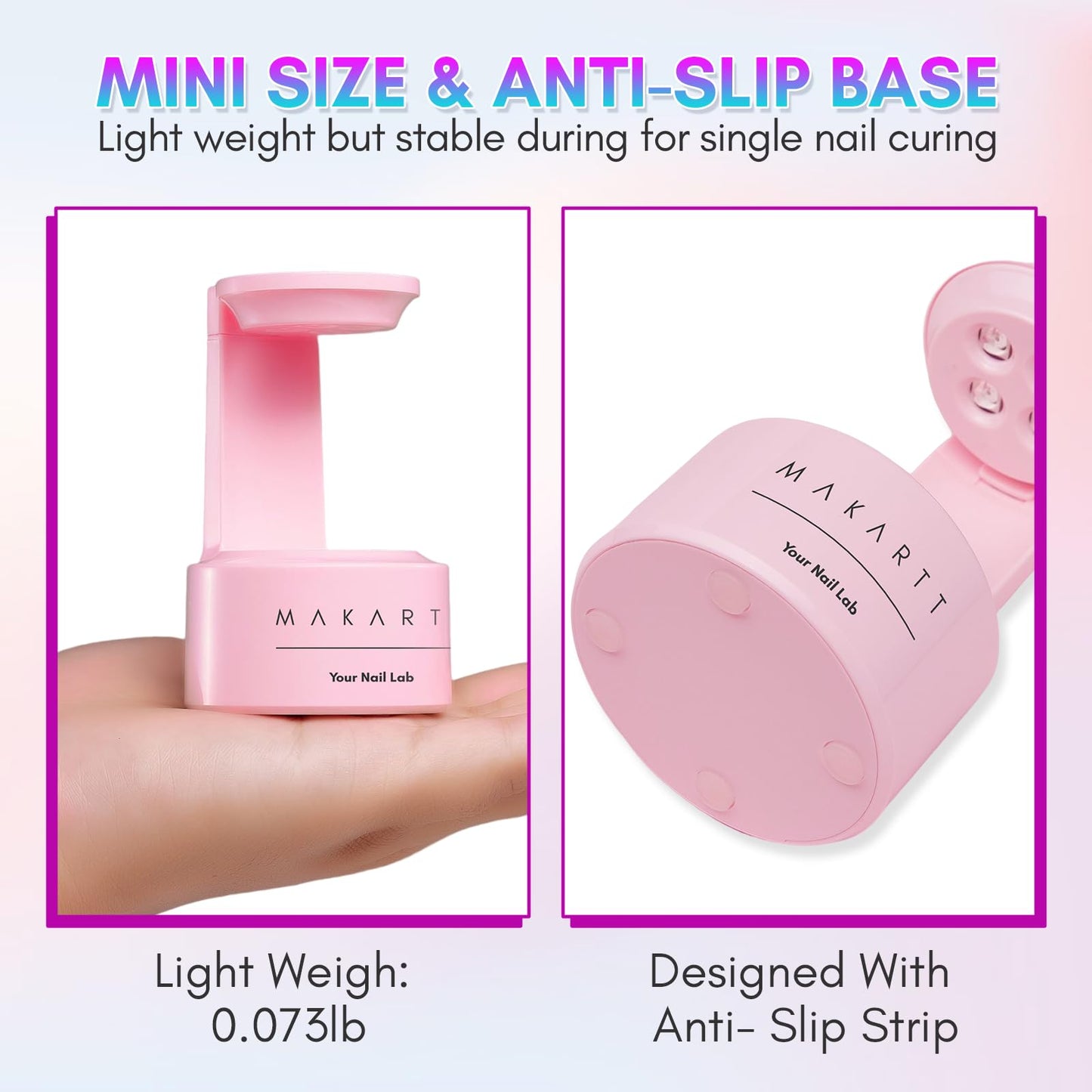 Makartt Mini UV LED Light for Nails - Innovative Lamp With Open Space for Easy Tips Extension, Art Flash Cure, Portable Dryer Travel Manicure Tool DIY at Home