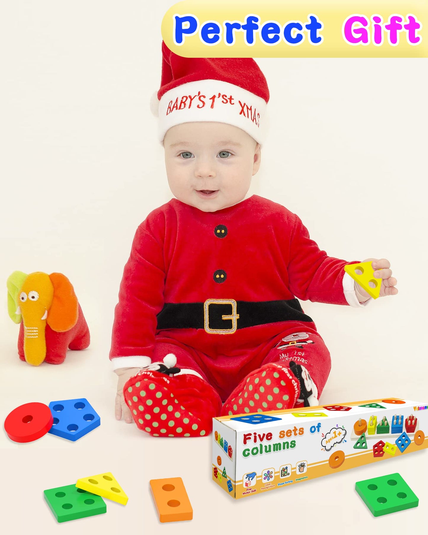Yetonamr Montessori Toys for 1 2 3 Years Old Boys Girls Birthday Gifts, Wooden Sensory Toys for Ages 2-4 Kids Baby, Toddler Learning Toy Activities Puzzles Ages 1-3