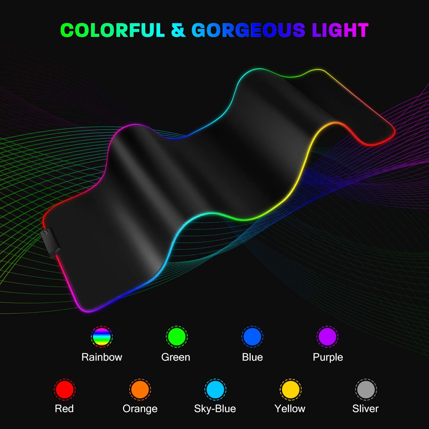 YXLILI Mouse Pad Gaming Large Mouse Pads for Keyboard and Mouse Extended RGB Mouse Mat, 12 Lighting Modes, Waterproof, Non-Slip Rubber Base XXL Mousepads for Desk Computer PC Laptop-31.5 X 12inches