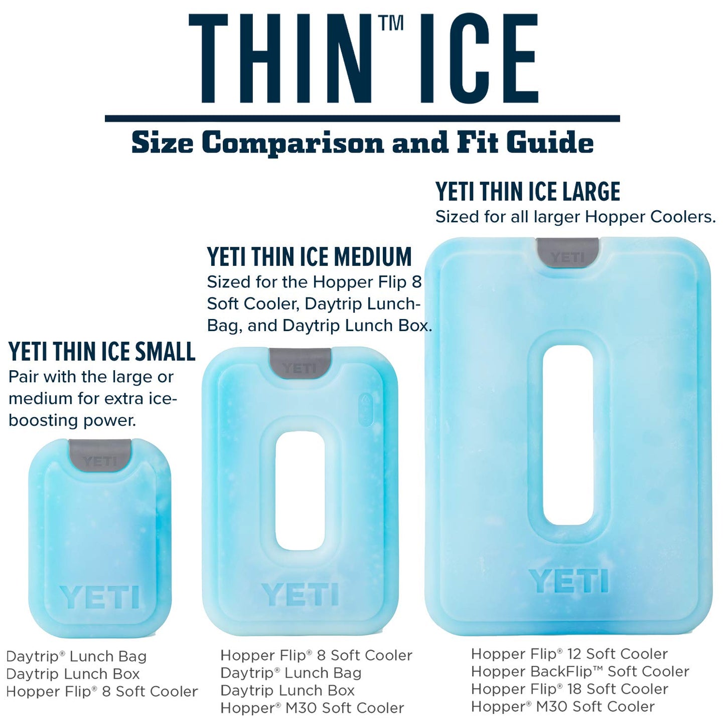 YETI ICE Sheet Refreezable Reusable Cooler Ice Pack, Small