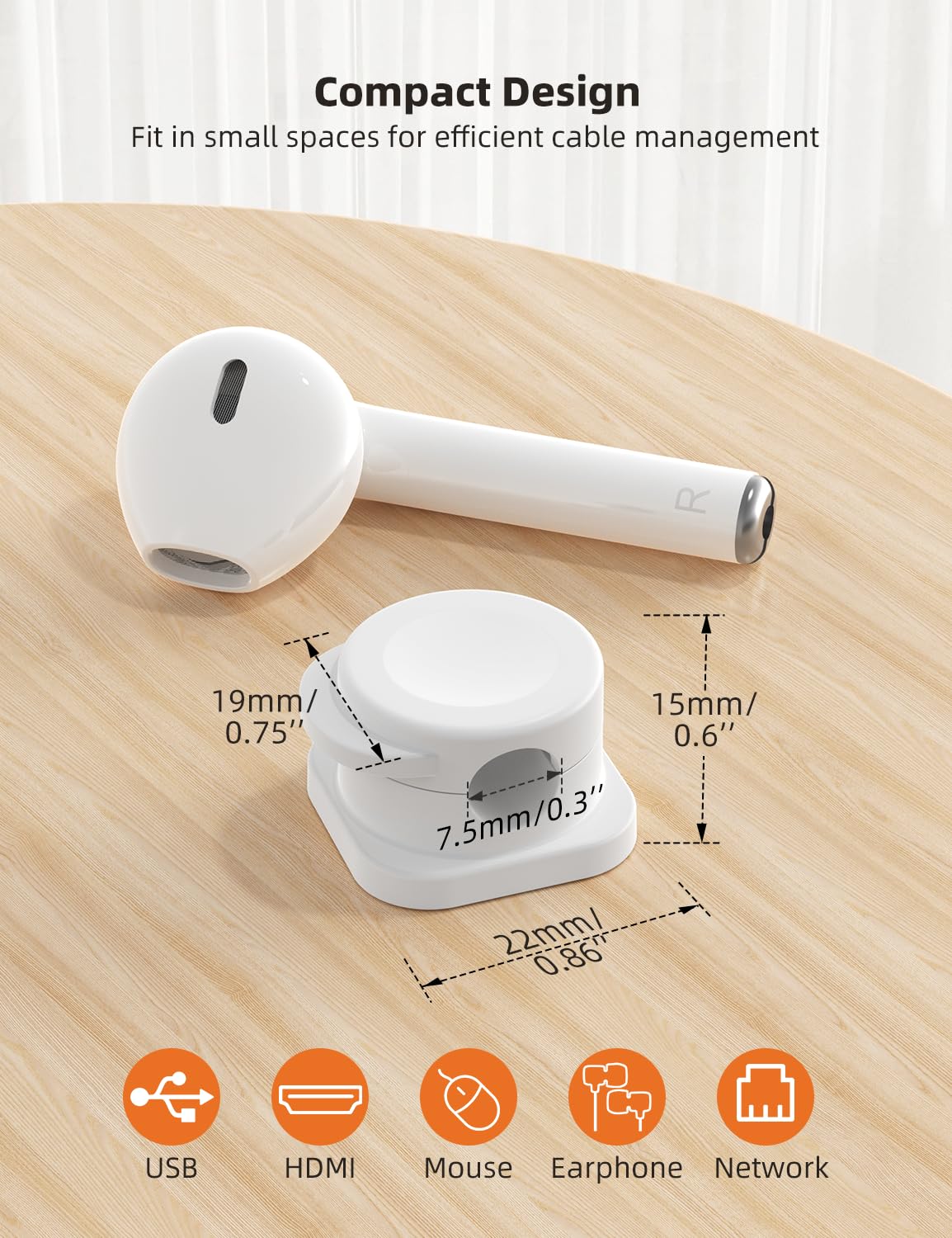Cord Organizer Holder, 6 Pack Magnetic Cable Clips for Desk Nightstand, Strong Adhesive Phone Cord Holder Charging Clips for Office Home Kitchen Appliances Bedroom Accessories, White