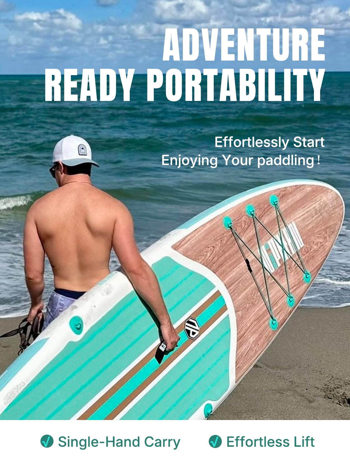 Niphean Inflatable Stand Up Paddle Board with Balanced Wing Design and SUP Accessories, Anti-Slip EVA Deck, 10’6’’ Inflatable Paddle Boards for Adults & Youth of All Skill Levels