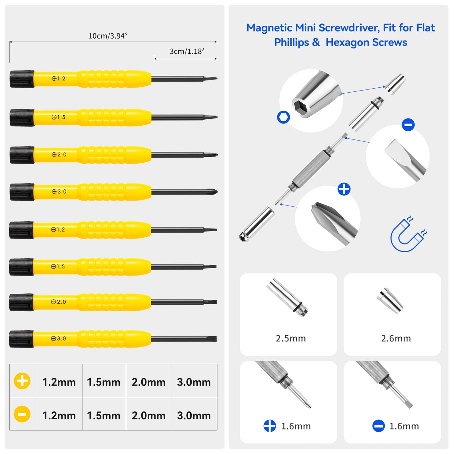 Upgraded All-in-One Magnetic Eyeglass Repair Tool Kit with Screws, Glasses Fixing Kit with Precision Screwdriver Set, Eyeglass Nose Pads and Tweezer for Travel, Gift, Christmas