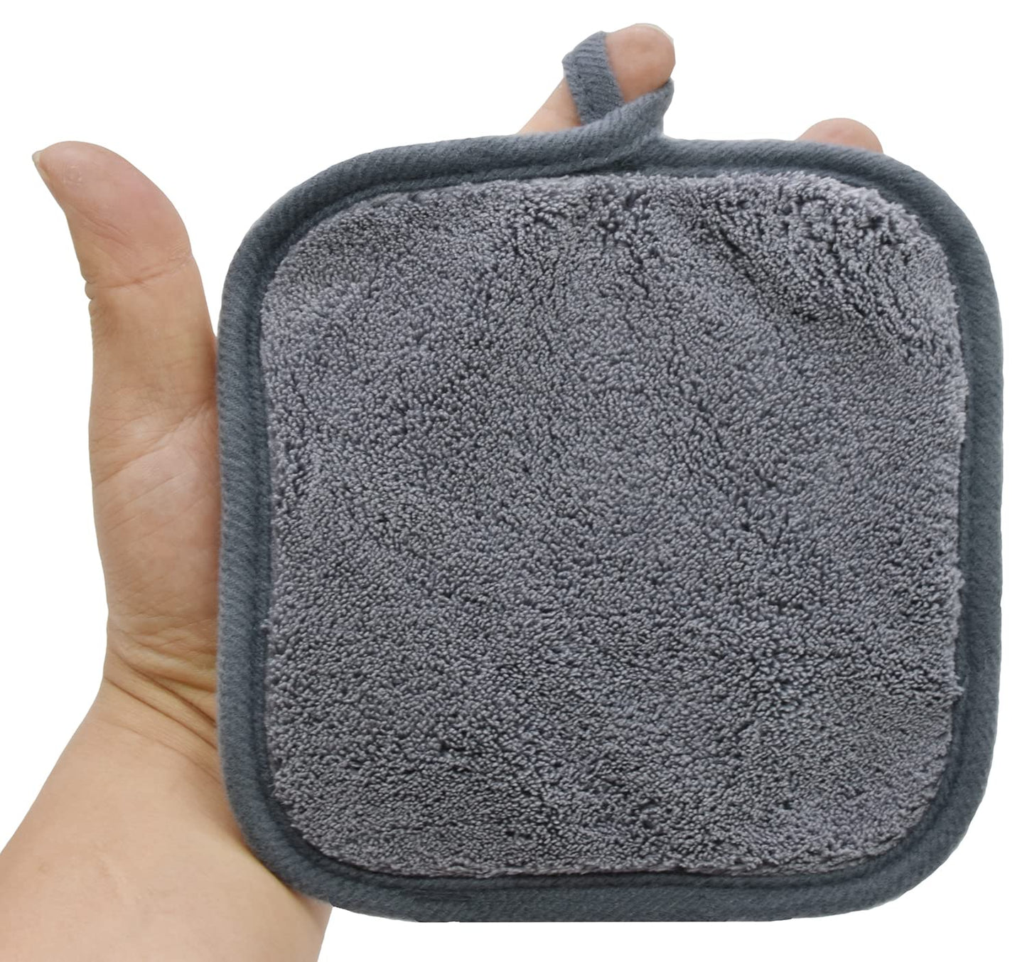 BloomSesame Makeup Remover Cloths for Face, Eye, Lips - Reusable Makeup Remover Pads Soft Microfiber Facial Cleansing Cloths 5.5 x 5.5 inch 12 Pack (Gray)
