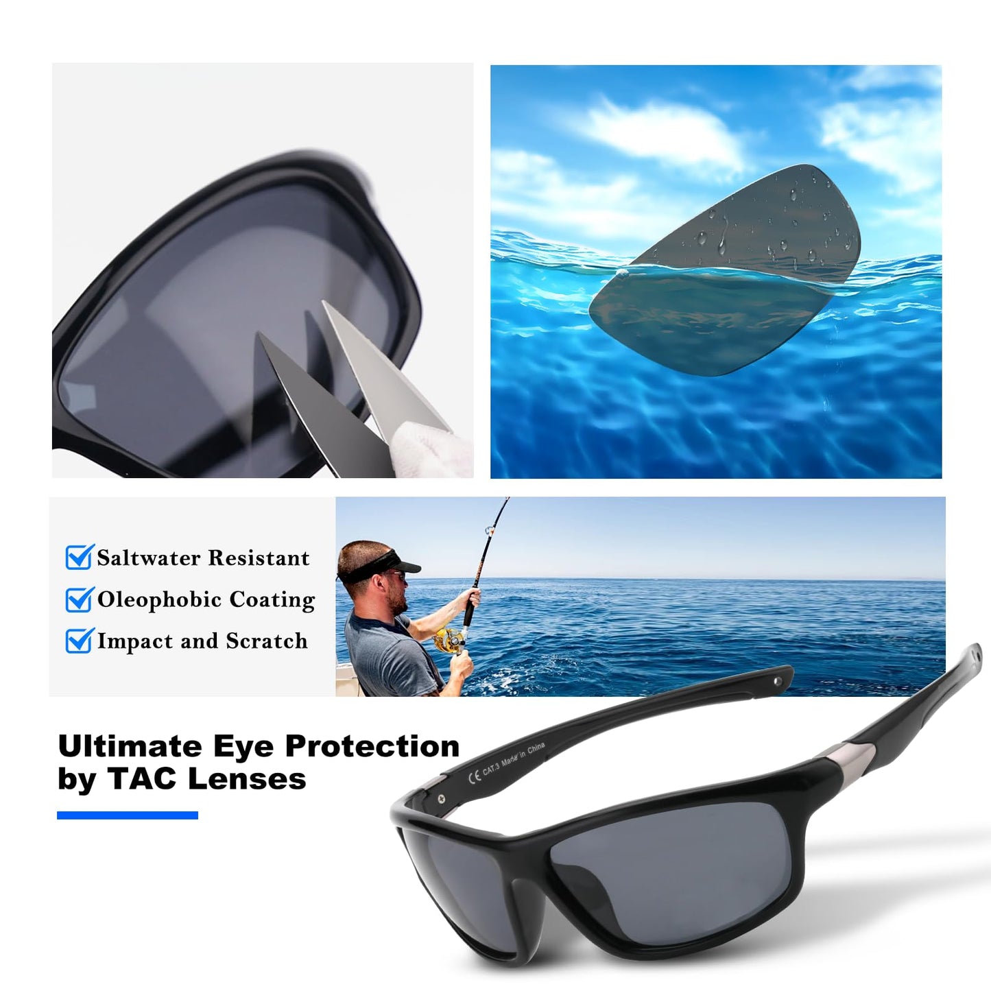 2 Pack Polarized Sports Sunglasses for Men Women, TR90 Wrap Around Design Sun Glasses UV400 Protection Outdoor Driving Cycling Fishing Black+Tortoise