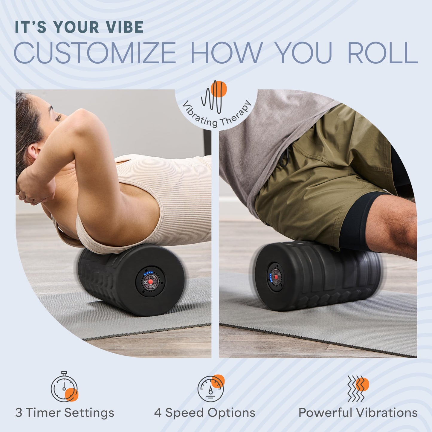 LifePro 4 Speed Vibrating Foam Roller for Physical Therapy & Exercise - High-Intensity Vibrating Roller for Muscle Recovery & Pliability Training - Back Roller for Deep & Gentle Trigger Point Therapy