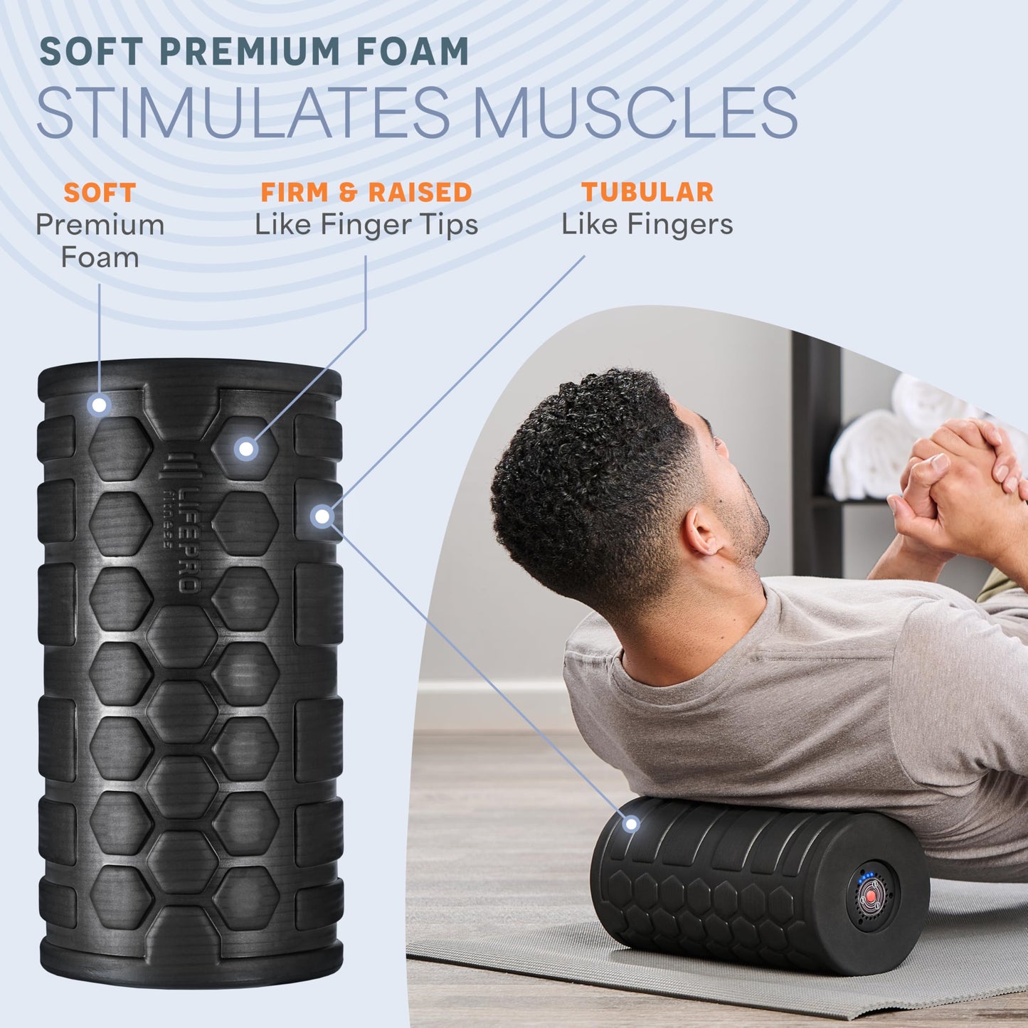 LifePro 4 Speed Vibrating Foam Roller for Physical Therapy & Exercise - High-Intensity Vibrating Roller for Muscle Recovery & Pliability Training - Back Roller for Deep & Gentle Trigger Point Therapy