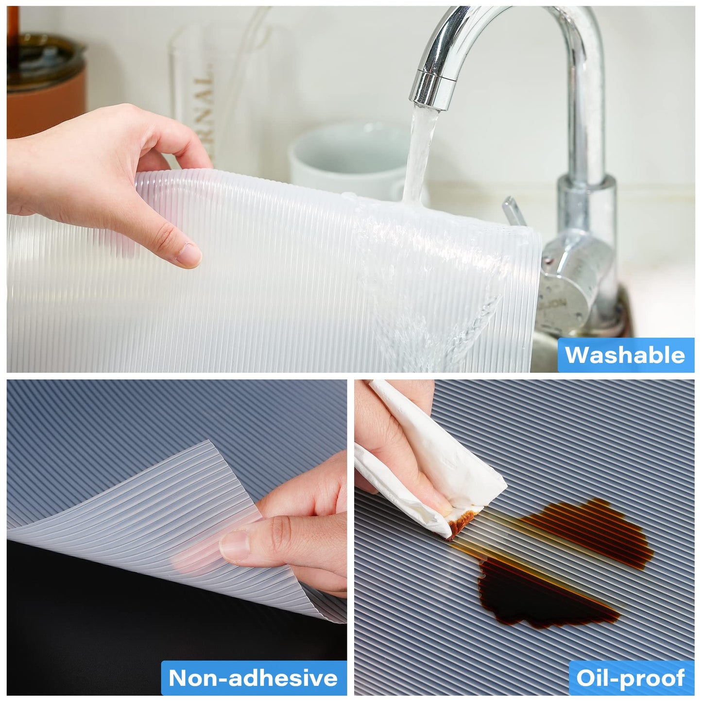 Shelf Liner,Non-Adhesive Drawer Liner,Food-Grade Material for Kitchen Cabinets Liner,Non-Slip Cupboard Liners Kitchen Drawer Liners Bathroom Shelves Liners (12 inches x 10 Feet)