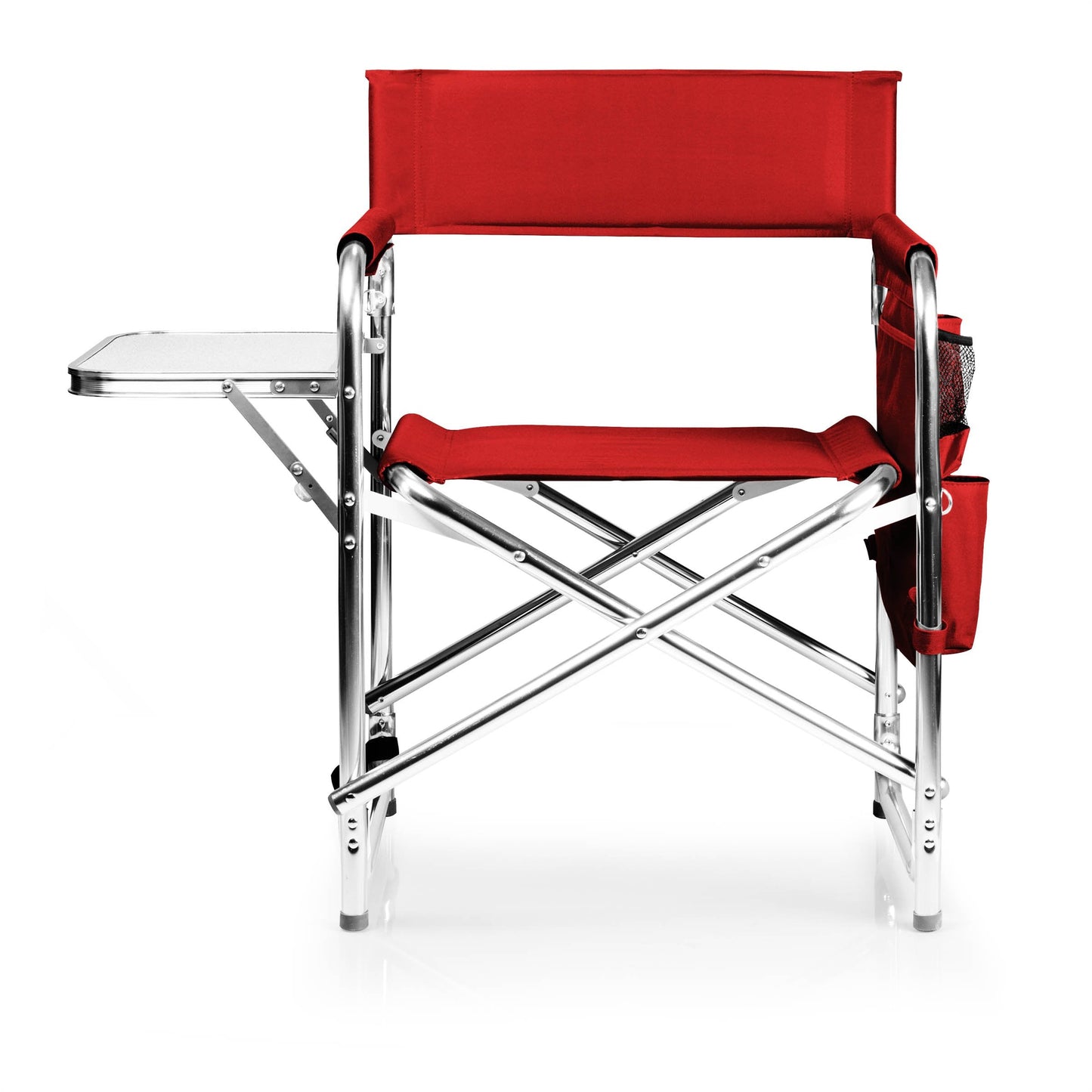 PICNIC TIME Sports Chair with Side Table, Camping Chair, Beach Chair, Camp Chair for Adults (Red)