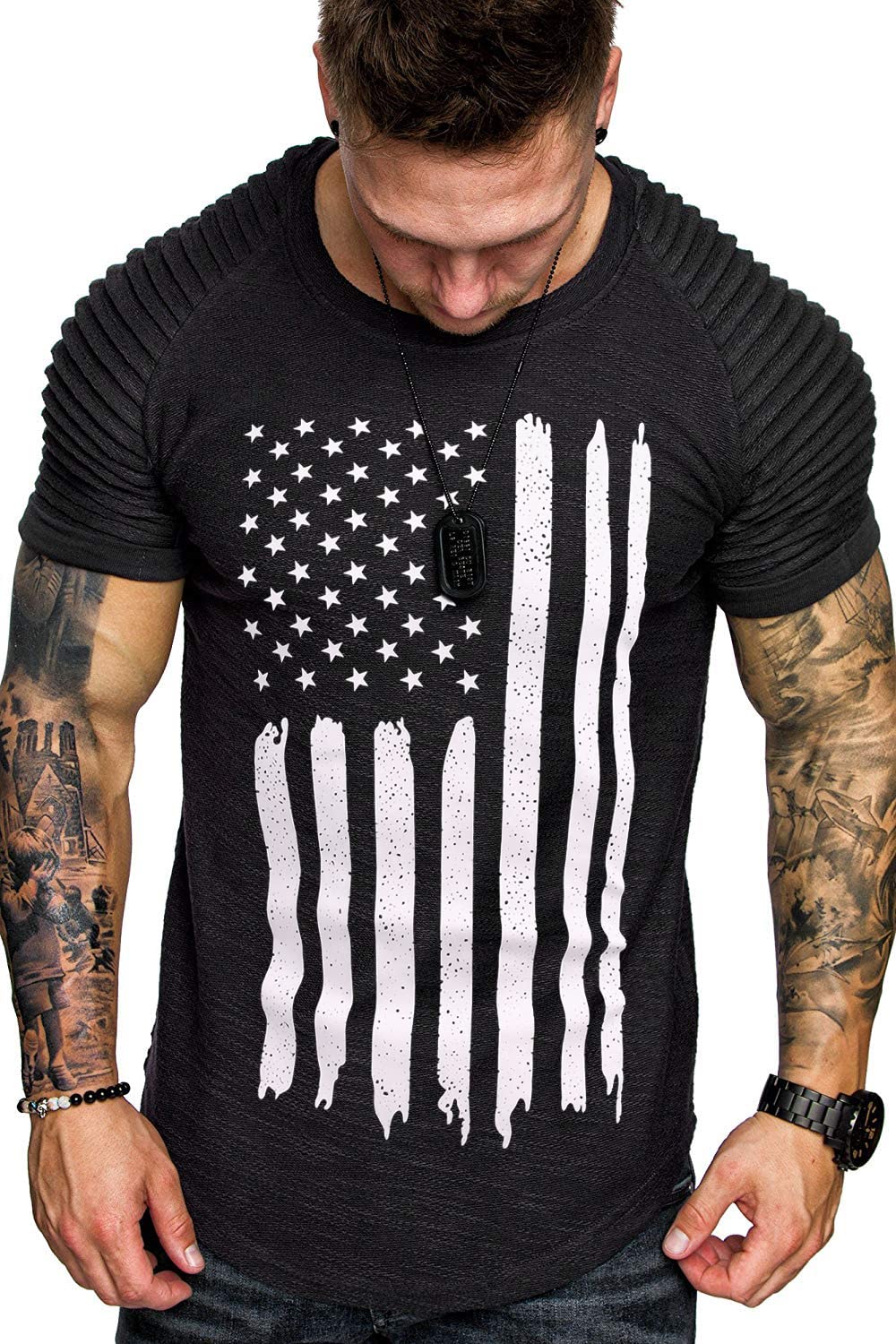 COOFANDY Men Crew Neck Casual Tee Summer Short Sleeve Tshirt Fashion Gym Workout T