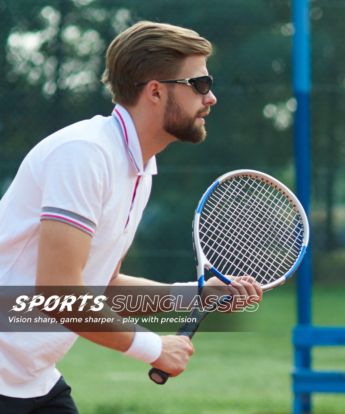 QALLY Polarized-Sunglasses-Men Sports Mens-Sunglasses: Sun-Glasses with UV400 Protection for Driving Golf Fishing Running